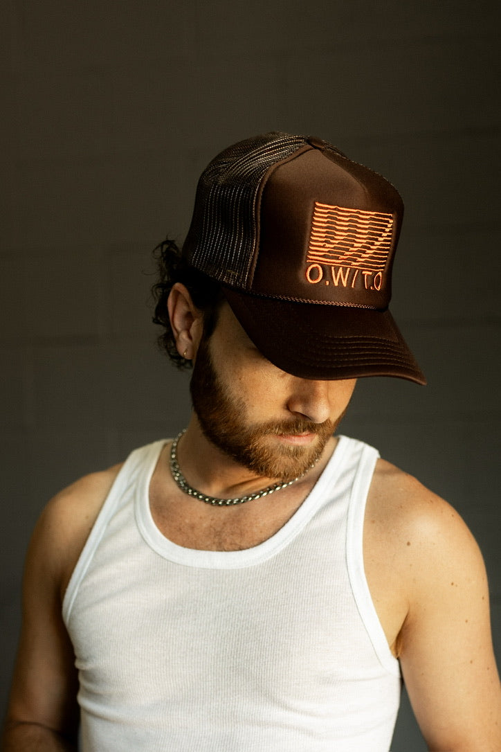 Flag Logo Trucker - Brown/Orange