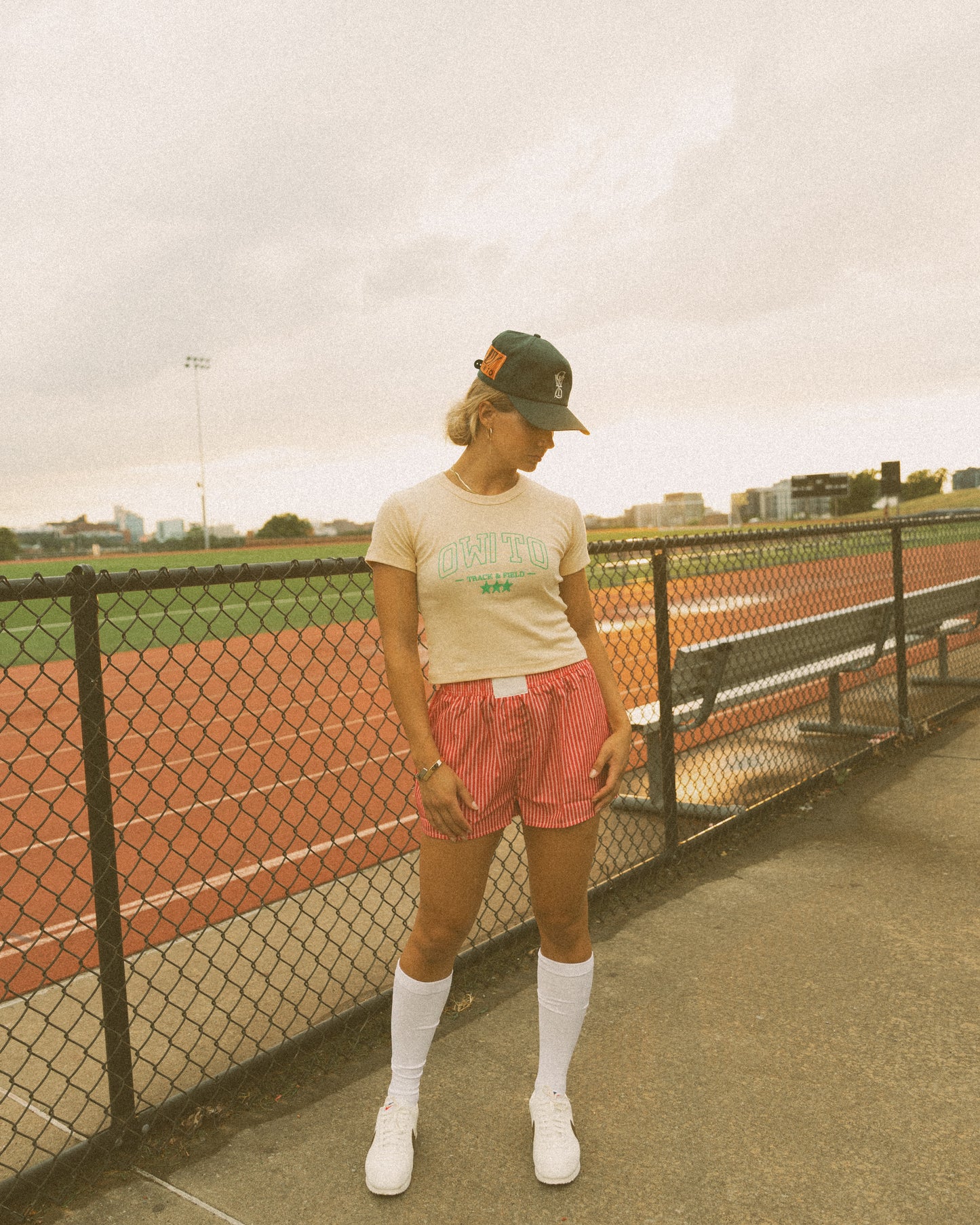 Track & Field Baby Tee - Cream